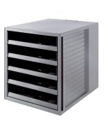 Photo Module de classement - 5 tiroirs ouverts - Gris : HAN KARMA 14018-18