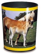 Photo 26557 LAUFER : Corbeille à papier - Cheval et Poulain (Fournitures)