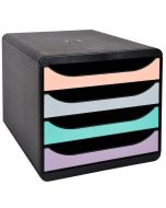 Photo Caisson à 4 tiroirs - Noir/Pastel glossy EXACOMPTA Big Box Aquarel
