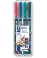 Photo STAEDTLER : Etui de 4 marqueurs permanents Lumocolor pour rétroprojecteur - 318 F