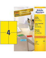 Photo Étiquettes autocollantes Jaunes 105 x 148 mm AVERY 3459
