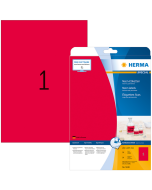 Photo Étiquettes adhésives - 210 x 297 mm - Rouge fluorescent HERMA