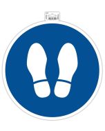 Photo Panneau adhésif - Obligation d'arrêt - 350 mm - Bleu EXACOMPTA