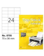 Photo Étiquettes adhésives blanches - 70 x 36 mm : TOP STICK Lot de 2400