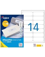 Photo Étiquettes adhésives 99,1 x 38,1 mm - Blanc AGIPA 118986