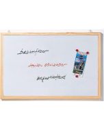Photo Tableau magnétique blanc cadre bois - 600 x 400 mm : FRANKEN CC-MM4060E 