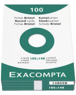 Photo Fiches Bristol lignées - 105 x 148 mm - Blanc EXACOMPTA Image