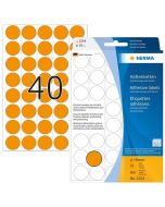 Photo HERMA : Lot de 960 étiquettes adhésives rondes - 19,0 mm - Orange fluo