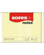 Image KORES  : Blocs de notes adhésives  Jaune - 100 x 75 mm N46100