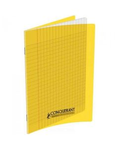 Cahier 48 pages Grands carreaux 24 x 32 cm - Polypro Jaune CONQUERANT