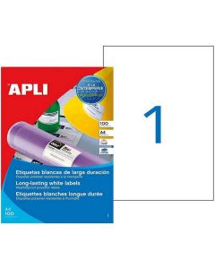 Étiquettes adhésives spéciales intempéries - 210 x 297 mm APLI Lot de 100