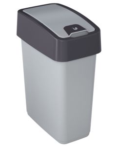 Poubelle avec couvercle - 10 litres - Argent/Anthracite KEEEPER Magne