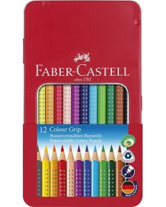 Etui en métal de 12 Crayons de couleur Colour GRIP : FABER CASTELL Visuel