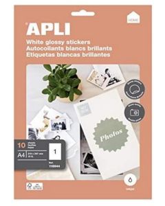 Étiquettes brillantes - 210 x 297 mm - Blanc : AVERY Lot de 10 Visuel