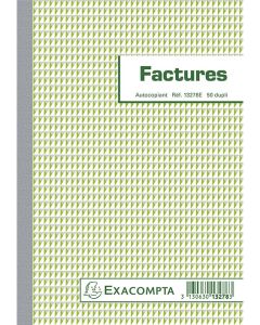 FACTURE sans TVA Carnet autocopiant Dupli - 210 x 148 mm Image couverture Exacompta 13278E