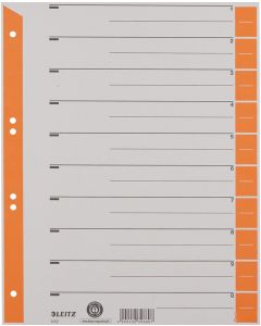Photo Intercalaires en carton - 240 x 300 mm - 230g/m² - Gris/Orange : LEITZ Lot de 100 - 1652-00-45