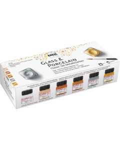 Peinture métallisé - 20 ml - Assortiment KREUL Glass et Porcelain Lot de 6