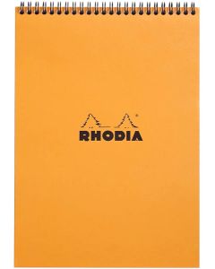 Bloc Notes quadrillé à spirale - 210 x 297 mm A4 : RHODIA Couverture Orange Visuel