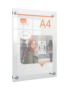 Porte Affiche - Acrylique Transparent - A4 - 261 x 346 mm : NOBO Premium Plus image