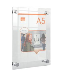 Porte Affiche - Acrylique Transparent - A5 - 199 x 261 mm : NOBO Premium Plus image