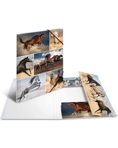 Chemise à rabats - Motif Chevaux - A4 : HERMA Photo