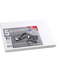 Carton mousse A4 - 3 mm - Blanc CLAIREFONTAINE Lot de 5