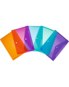 Pochette enveloppe A4 à bouton-pression - Violette Transparente HERMA