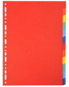 Jeu de 12 Intercalaires A4 en carte recyclée teintée - Assortiment : EXACOMPTA Image