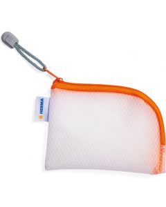 Pochette à filet avec fermeture éclair - A7 - Transparent / Orange : HERMA Mesh Bags image