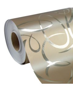 Papier Cadeau Arabesque or sur rouleau - 700 mm x 50 m CLAIREFONTAINE