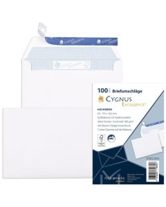 Enveloppes autocollantes sans fenêtre - 114 x 162 mm : MAIL MEDIA Cygnus Excellence Lot de 100 Visuel