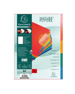 Jeu de 5 Intercalaires A4 en carte lustrée onglets plastifiés - Assortiment EXACOMPTA 