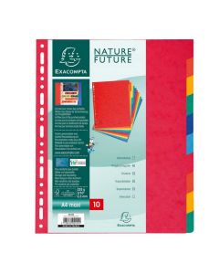 EXACOMPTA : Jeu de 10 intercalaires neutres en carte lustrée 2410E