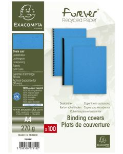 Couverture pour Reliure A4 - Carton - Bleu EXACOMPTA Lot de 100 Image