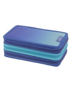 Étui scolaire TriCase Dip Dye Blue - Bleu/Turquoise - 31 pièces HERLITZ