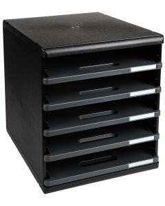 Module de rangement 5 tiroirs ouverts - Modulo ECOBlack - Noir/Gris Souris : EXACOMPTA modèle