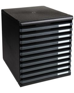 Module de rangement 10 tiroirs ouverts - Modulo ECOBlack - Noir/Gris Souris : EXACOMPTA modèle
