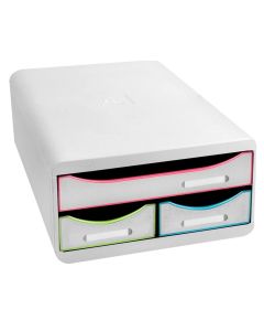 Photo Caisson à 4 tiroirs - Noir/Pastel glossy EXACOMPTA Big Box Aquarel