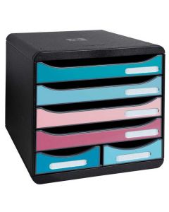 Module de rangement 6 tiroirs - Big Box Maxi - Noir/Pastel : EXACOMPTA Aquarel image