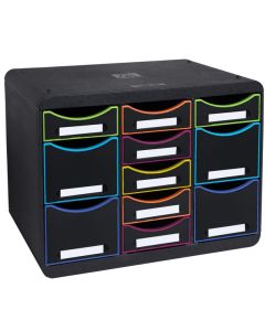 Module de rangement 11 tiroirs - Big Box Multi - Noir/Arlequin : EXACOMPTA Black Office image