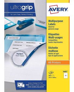Étiquettes adhésives A6 105 x 148 mm AVERY 3483 Lot de 400