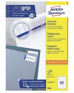 photo Étiquettes adhésives 48 x 21 mm AVERY 3650