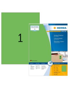 Etiquettes adhésives - 210 x 297 mm - Vert : HERMA Lot de 100 image