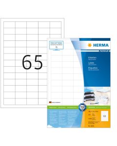 Étiquettes adhésives blanches Premium - 38,1 x 21,2 mm : HERMA Lot de 13000 exemple 