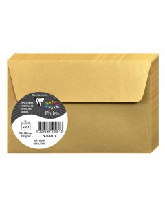 Enveloppes - 90 x 140 mm - Or POLLEN Lot de 20