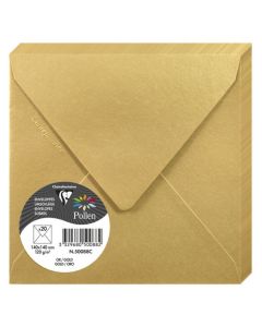 Enveloppes - 140 x 140 mm - Or POLLEN Lot de 20