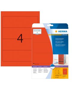 Etiquettes pour dos de classeur - 61 x 192 mm - Rouge : HERMA 5097
