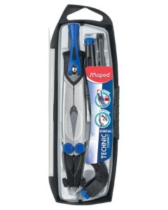 Coffret Compas scolaire Technic Concept -  Gris/Argent/Bleu MAPED