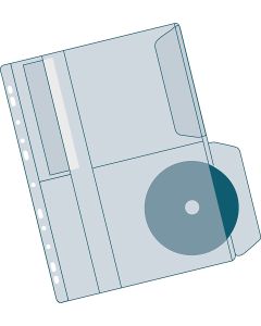 Lot de 5 Pochettes perforées en PVC lisse pour 2 CD/DVD - A4 : EXACOMPTA Visuel