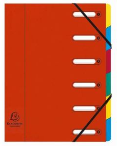 Trieur avec élastiques - Rouge - 6 compartiments EXACOMPTA Image